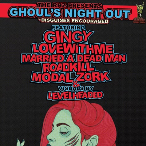 RedHeaded Zombie Show Poster (10/26/19), in Collaboration with Liv Elliott